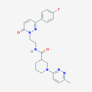 molecular formula C23H25FN6O2 B2541877 N-(2-(3-(4-フルオロフェニル)-6-オキソピリダジン-1(6H)-イル)エチル)-1-(6-メチルピリダジン-3-イル)ピペリジン-3-カルボキサミド CAS No. 1421530-08-6