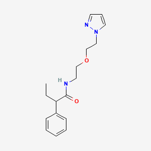 molecular formula C17H23N3O2 B2541889 N-(2-(2-(1H-pyrazol-1-yl)éthoxy)éthyl)-2-phénylbutanamide CAS No. 2034389-28-9