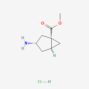 molecular formula C8H14ClNO2 B2541891 Methyl (1S,3S,5S)-3-aminobicyclo[3.1.0]hexane-1-carboxylate;hydrochloride CAS No. 2059910-47-1
