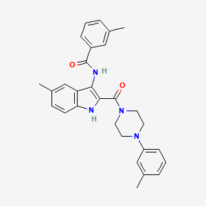 7-{[(2-Chlorobenzyl)oxy]methyl}-4-[(4-fluorophenyl)sulfonyl]-2,3,4,5-tetrahydro-1,4-benzoxazepine