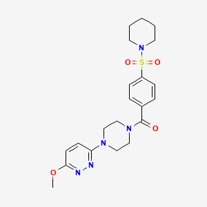 molecular formula C21H27N5O4S B2541897 (4-(6-甲氧基吡哒嗪-3-基)哌嗪-1-基)(4-(哌啶-1-基磺酰基)苯基)甲苯酮 CAS No. 946312-95-4