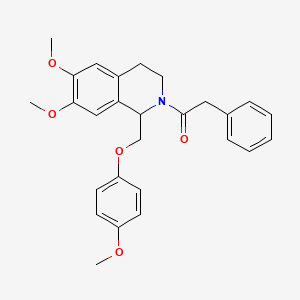 1-(6,7-dimethoxy-1-((4-methoxyphenoxy)methyl)-3,4-dihydroisoquinolin-2(1H)-yl)-2-phenylethanone