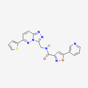 molecular formula C19H13N7O2S B2541907 5-(吡啶-3-基)-N-((6-(噻吩-2-基)-[1,2,4]三唑并[4,3-b]哒嗪-3-基)甲基)异恶唑-3-甲酰胺 CAS No. 1903156-75-1