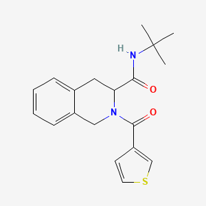 molecular formula C19H22N2O2S B2541910 N-(tert-Butyl)-2-(3-Thienylcarbonyl)-1,2,3,4-Tetrahydro-3-Isochinolincarboxamid CAS No. 318256-37-0