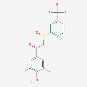 molecular formula C17H15F3O3S B2541915 1-(4-Hydroxy-3,5-dimethylphenyl)-2-{[3-(trifluoromethyl)phenyl]sulfinyl}-1-ethanone CAS No. 344279-84-1