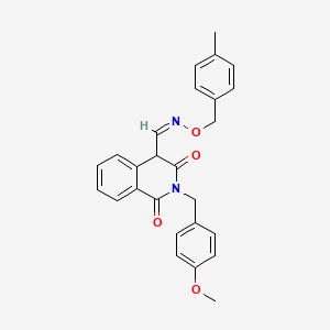 molecular formula C26H24N2O4 B2541916 2-(4-methoxybenzyl)-1,3-dioxo-1,2,3,4-tetrahydro-4-isoquinolinecarbaldehyde O-(4-methylbenzyl)oxime CAS No. 303986-07-4