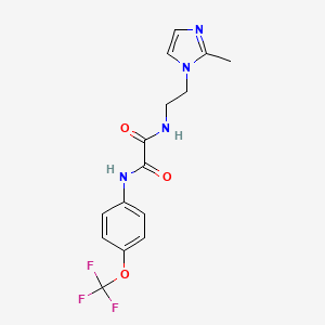 molecular formula C15H15F3N4O3 B2541918 N1-(2-(2-methyl-1H-imidazol-1-yl)ethyl)-N2-(4-(trifluoromethoxy)phenyl)oxalamide CAS No. 1210496-62-0