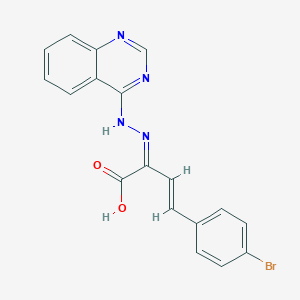molecular formula C18H13BrN4O2 B254192 (E,2Z)-4-(4-bromophenyl)-2-(quinazolin-4-ylhydrazinylidene)but-3-enoic acid 