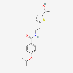 molecular formula C18H23NO3S B2541930 N-(2-(5-(1-hydroxyethyl)thiophen-2-yl)ethyl)-4-isopropoxybenzamide CAS No. 2034544-67-5