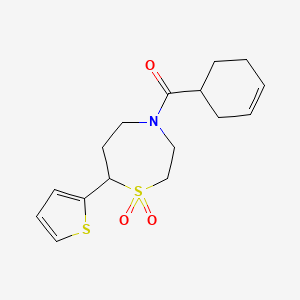 Cyclohex-3-en-1-yl(1,1-dioxido-7-(thiophen-2-yl)-1,4-thiazepan-4-yl)methanone