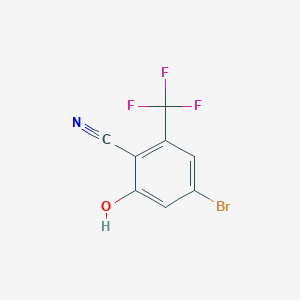 molecular formula C8H3BrF3NO B2541942 4-Bromo-2-hydroxy-6-(trifluoromethyl)benzonitrile CAS No. 2091471-08-6