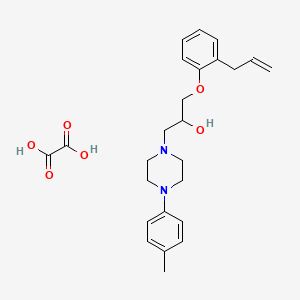 molecular formula C25H32N2O6 B2541943 1-(2-烯丙基苯氧基)-3-(4-(对甲苯基)哌嗪-1-基)丙烷-2-醇草酸盐 CAS No. 1215753-88-0