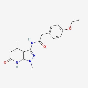 molecular formula C18H22N4O3 B2541944 N-(1,4-dimethyl-6-oxo-4,5,6,7-tetrahydro-1H-pyrazolo[3,4-b]pyridin-3-yl)-2-(4-ethoxyphenyl)acetamide CAS No. 1173049-36-9