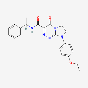 molecular formula C22H23N5O3 B2541945 8-(4-ethoxyphenyl)-4-oxo-N-(1-phenylethyl)-4,6,7,8-tetrahydroimidazo[2,1-c][1,2,4]triazine-3-carboxamide CAS No. 946280-45-1