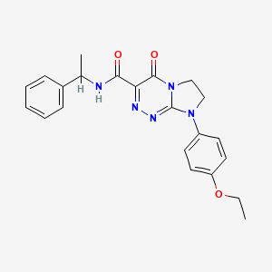 molecular formula C22H23N5O3 B2541945 8-(4-乙氧苯基)-4-氧代-N-(1-苯乙基)-4,6,7,8-四氢咪唑并[2,1-c][1,2,4]三嗪-3-甲酰胺 CAS No. 946280-45-1