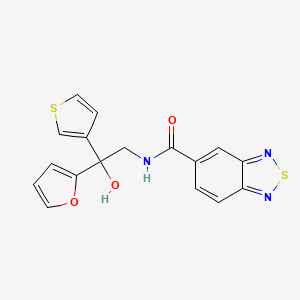molecular formula C17H13N3O3S2 B2541948 N-(2-(呋喃-2-基)-2-羟基-2-(噻吩-3-基)乙基)苯并[c][1,2,5]噻二唑-5-甲酰胺 CAS No. 2034396-71-7