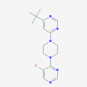 molecular formula C16H21FN6 B2541949 4-Tert-butyl-6-[4-(5-fluoropyrimidin-4-yl)piperazin-1-yl]pyrimidine CAS No. 2380094-76-6