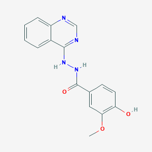 molecular formula C16H14N4O3 B254195 4-hydroxy-3-methoxy-N'-quinazolin-4-ylbenzohydrazide 