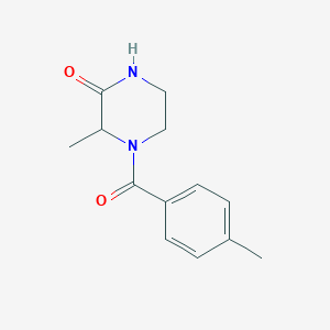 molecular formula C13H16N2O2 B2541950 3-甲基-4-(4-甲基苯甲酰)哌嗪-2-酮 CAS No. 1105682-47-0