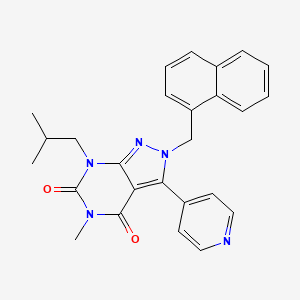 5-methyl-7-(2-methylpropyl)-2-(naphthalen-1-ylmethyl)-3-pyridin-4-yl-2H-pyrazolo[3,4-d]pyrimidine-4,6(5H,7H)-dione