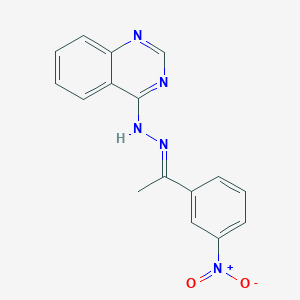 molecular formula C16H13N5O2 B254196 1-(3-Nitrophenyl)ethanone 4-quinazolinylhydrazone 