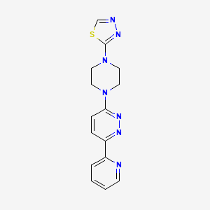 molecular formula C15H15N7S B2541961 2-[4-(6-Pyridin-2-ylpyridazin-3-yl)piperazin-1-yl]-1,3,4-thiadiazole CAS No. 2380180-30-1