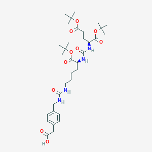 molecular formula C34H54N4O10 B2541963 2-(4-((9S,13S)-9,13-Bis(tert-butoxycarbonyl)-18,18-dimethyl-3,11,16-trioxo-17-oxa-2,4,10,12-tetraazanonadecyl)phenyl)acetic acid CAS No. 1610413-97-2