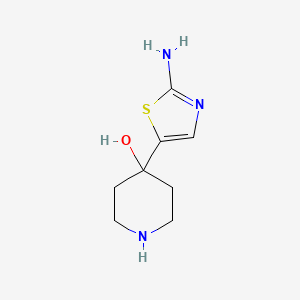 molecular formula C8H13N3OS B2541965 4-(2-氨基-1,3-噻唑-5-基)哌啶-4-醇 CAS No. 1566448-06-3