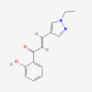 molecular formula C14H14N2O2 B2541967 Propenone, 3-(1-ethyl-1H-pyrazol-4-yl)-1-(2-hydroxyphenyl)- CAS No. 959275-98-0