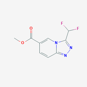 molecular formula C9H7F2N3O2 B2541970 Methyl 3-(difluoromethyl)-[1,2,4]triazolo[4,3-A]pyridine-6-carboxylate CAS No. 1549916-08-6