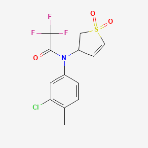 molecular formula C13H11ClF3NO3S B2541973 N-(3-chloro-4-methylphenyl)-N-(1,1-dioxido-2,3-dihydrothiophen-3-yl)-2,2,2-trifluoroacetamide CAS No. 1017631-96-7