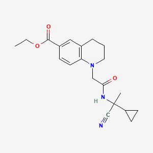 molecular formula C20H25N3O3 B2541975 Ethyl 1-{[(1-cyano-1-cyclopropylethyl)carbamoyl]methyl}-1,2,3,4-tetrahydroquinoline-6-carboxylate CAS No. 1394725-09-7