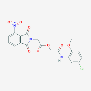 molecular formula C19H14ClN3O8 B254198 [2-(5-Chloro-2-methoxyanilino)-2-oxoethyl] 2-(4-nitro-1,3-dioxoisoindol-2-yl)acetate 