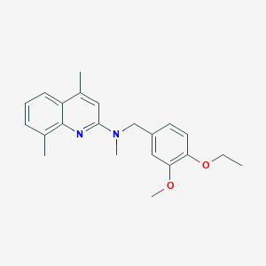 N-[(4-ethoxy-3-methoxyphenyl)methyl]-N,4,8-trimethylquinolin-2-amine
