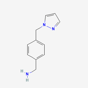 molecular formula C11H13N3 B2541991 [4-(ピラゾール-1-イルメチル)フェニル]メタンアミン CAS No. 892502-07-7