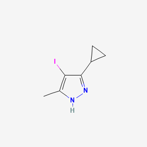 molecular formula C7H9IN2 B2541993 3-ciclopropil-4-yodo-5-metil-1H-pirazola CAS No. 1627721-35-0