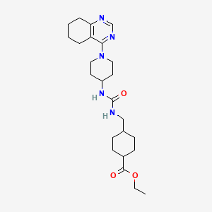 Ethyl 4-((3-(1-(5,6,7,8-tetrahydroquinazolin-4-yl)piperidin-4-yl)ureido)methyl)cyclohexanecarboxylate