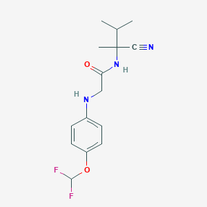 molecular formula C15H19F2N3O2 B2541997 N-(1-cyano-1,2-dimethylpropyl)-2-{[4-(difluoromethoxy)phenyl]amino}acetamide CAS No. 1181530-45-9