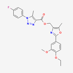 B2542005 [2-(4-ethoxy-3-methoxyphenyl)-5-methyl-1,3-oxazol-4-yl]methyl 1-(4-fluorophenyl)-5-methyl-1H-1,2,3-triazole-4-carboxylate CAS No. 946329-46-0