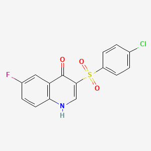 molecular formula C15H9ClFNO3S B2542011 3-[(4-chlorophenyl)sulfonyl]-6-fluoroquinolin-4(1H)-one CAS No. 866727-75-5