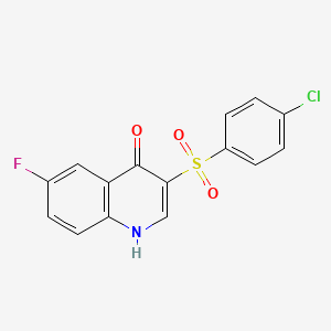 molecular formula C15H9ClFNO3S B2542011 3-[(4-chlorophényl)sulfonyl]-6-fluoroquinoléin-4(1H)-one CAS No. 866727-75-5