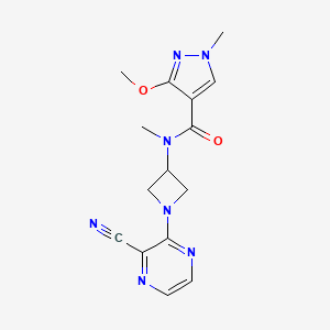 molecular formula C15H17N7O2 B2542016 N-[1-(3-Cyanopyrazin-2-yl)azetidin-3-yl]-3-methoxy-N,1-dimethylpyrazole-4-carboxamide CAS No. 2380077-90-5