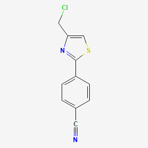 molecular formula C11H7ClN2S B2542019 4-[4-(氯甲基)-1,3-噻唑-2-基]苯甲腈 CAS No. 873009-61-1