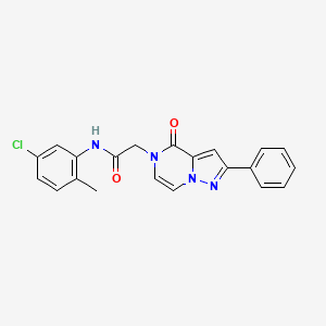 molecular formula C21H17ClN4O2 B2542021 N-(5-chloro-2-methylphenyl)-2-(4-oxo-2-phenylpyrazolo[1,5-a]pyrazin-5(4H)-yl)acetamide CAS No. 941920-36-1