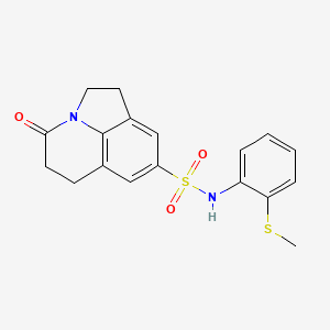 molecular formula C18H18N2O3S2 B2542023 N-(2-(methylthio)phenyl)-4-oxo-2,4,5,6-tetrahydro-1H-pyrrolo[3,2,1-ij]quinoline-8-sulfonamide CAS No. 898436-12-9