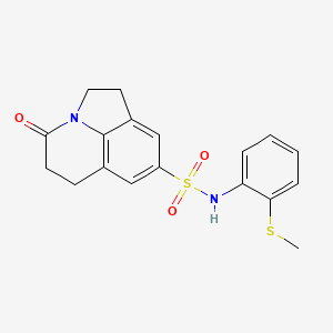 molecular formula C18H18N2O3S2 B2542023 N-(2-(メチルチオ)フェニル)-4-オキソ-2,4,5,6-テトラヒドロ-1H-ピロロ[3,2,1-ij]キノリン-8-スルホンアミド CAS No. 898436-12-9