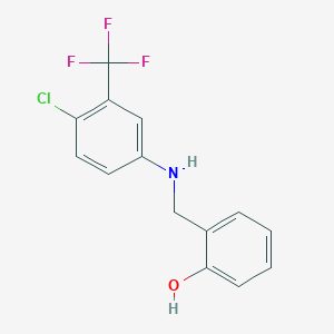 molecular formula C14H11ClF3NO B2542025 2-({[4-氯-3-(三氟甲基)苯基]氨基}甲基)苯酚 CAS No. 1094671-39-2