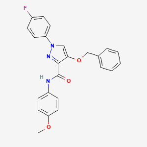 molecular formula C24H20FN3O3 B2542029 4-(benzyloxy)-1-(4-fluorophenyl)-N-(4-methoxyphenyl)-1H-pyrazole-3-carboxamide CAS No. 1209951-57-4