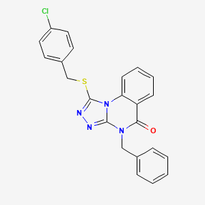 4-Benzyl-1-[(4-chlorophenyl)methylsulfanyl]-[1,2,4]triazolo[4,3-a]quinazolin-5-one