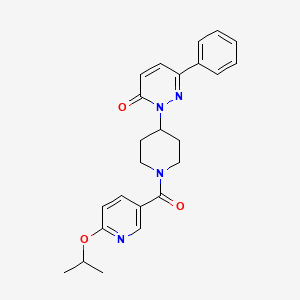molecular formula C24H26N4O3 B2542032 6-Phenyl-2-[1-(6-propan-2-yloxypyridine-3-carbonyl)piperidin-4-yl]pyridazin-3-one CAS No. 2380067-93-4